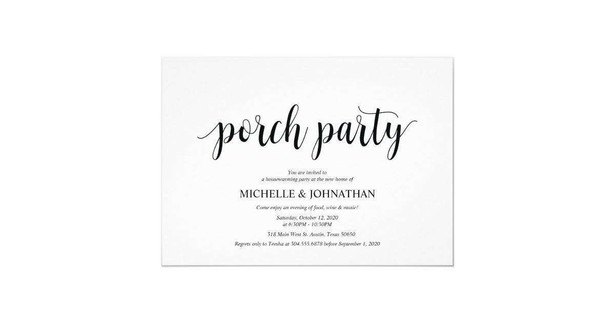 Porch Party Housewarming Party Invitation Cards Zazzle Com