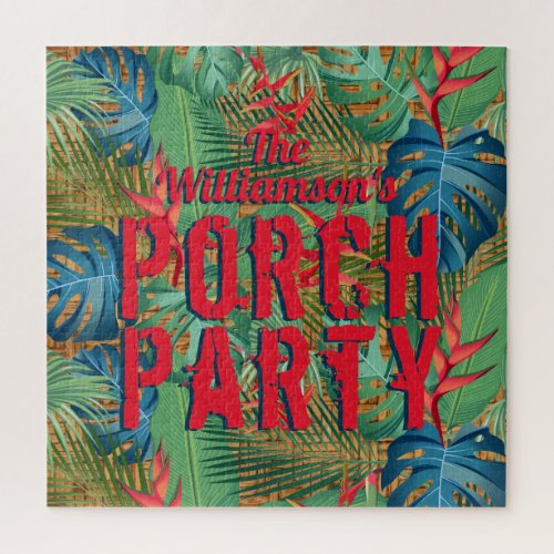 Porch Party Tropical Pattern Jigsaw Puzzle