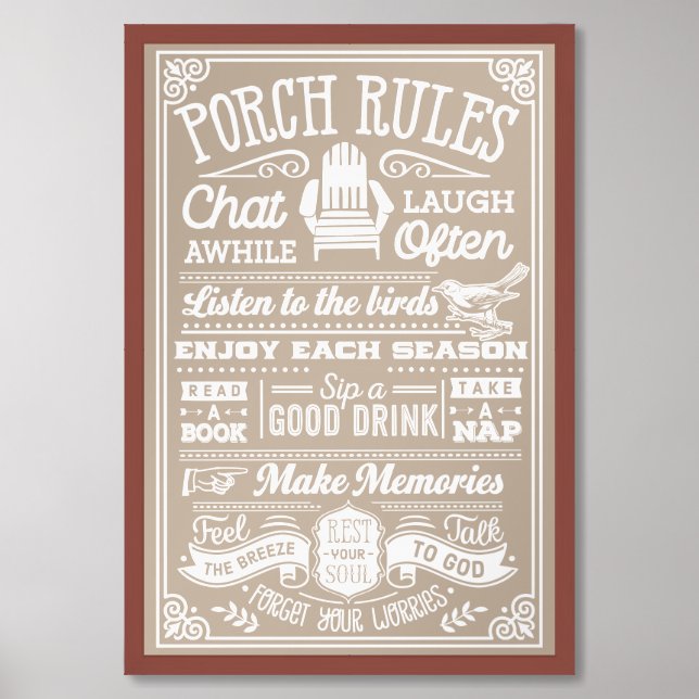 Porch Rules  Framed Art (Framed Front)
