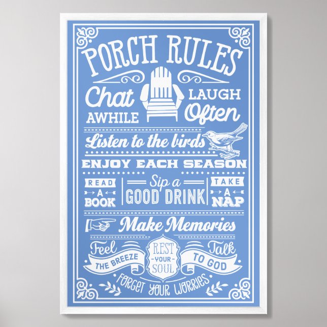 Porch Rules  Framed Art (Framed Front)
