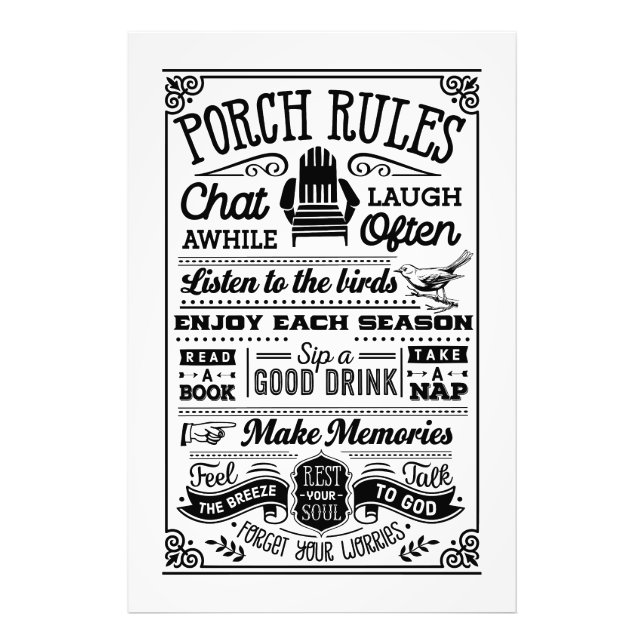 Porch Rules  Photo Print (Front)