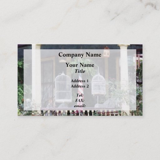 Customizable Porch With Bird Cages Business Card Templates