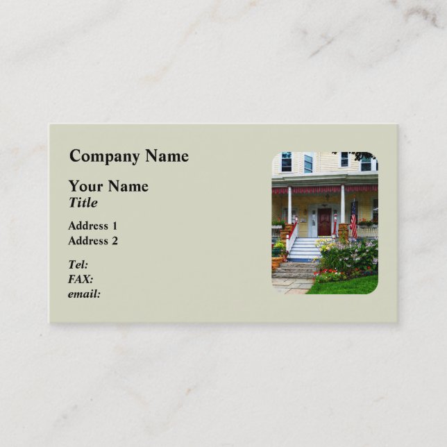 Porch With Front Yard Garden Business Card (Front)