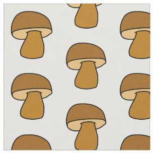 Porcino Mushroom Fall Autumn Pattern Fabric