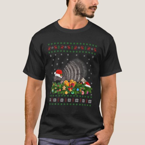 Porcupine Animal Lover Santa Hat Ugly Porcupine Ch T_Shirt