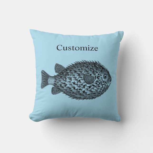 Porcupine blowfish Thunder_Cove Throw Pillow (Front)