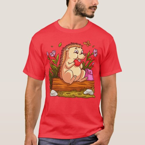 Porcupine Eating Apple T_Shirt