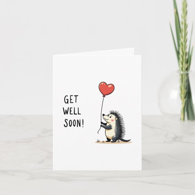 Porcupine Get Well Card (Front)
