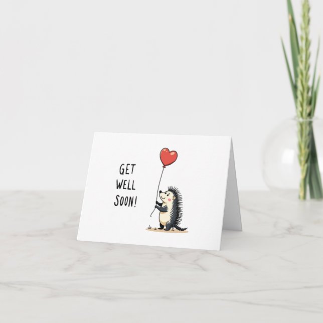 Porcupine Get Well Card (Front)