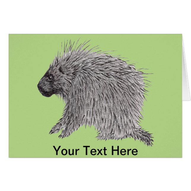 Porcupine Greeting Card (Front Horizontal)