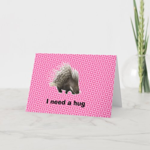 Porcupine Hug Valentine Card