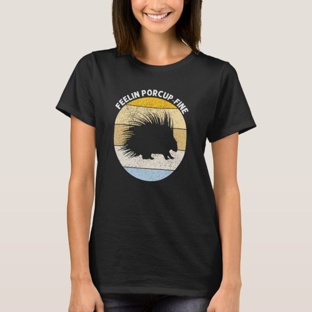Porcupine Hugger Designs For Hedgehog Porcupine Fa T-Shirt (Front)