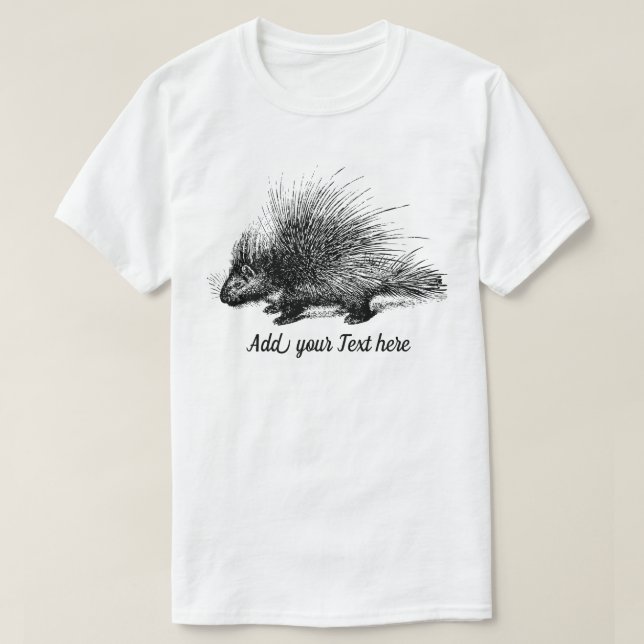 Porcupine Illustration personalizable Mens T-Shirt (Design Front)
