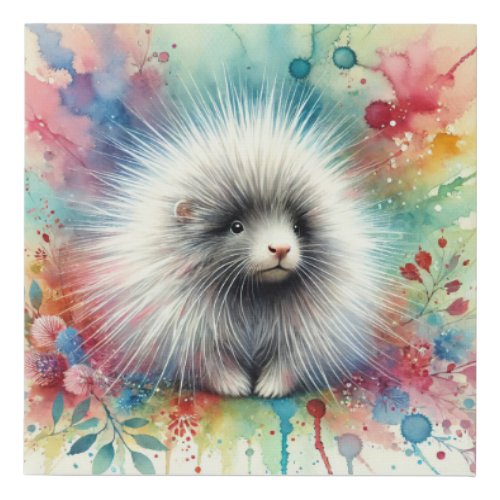 Porcupine in a Tranquil Forest 210624AREF125 _ Wat Faux Canvas Print