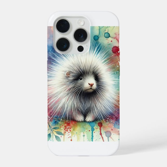 Porcupine in a Tranquil Forest 210624AREF125 - Wat iPhone Case (Back)