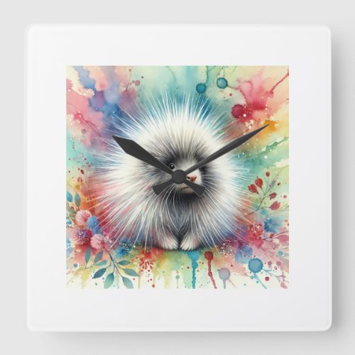 Porcupine in a Tranquil Forest 210624AREF125 _ Wat Square Wall Clock