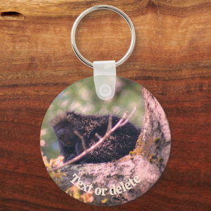 Porcupine In Tree Animal Nature Personalized Keychain