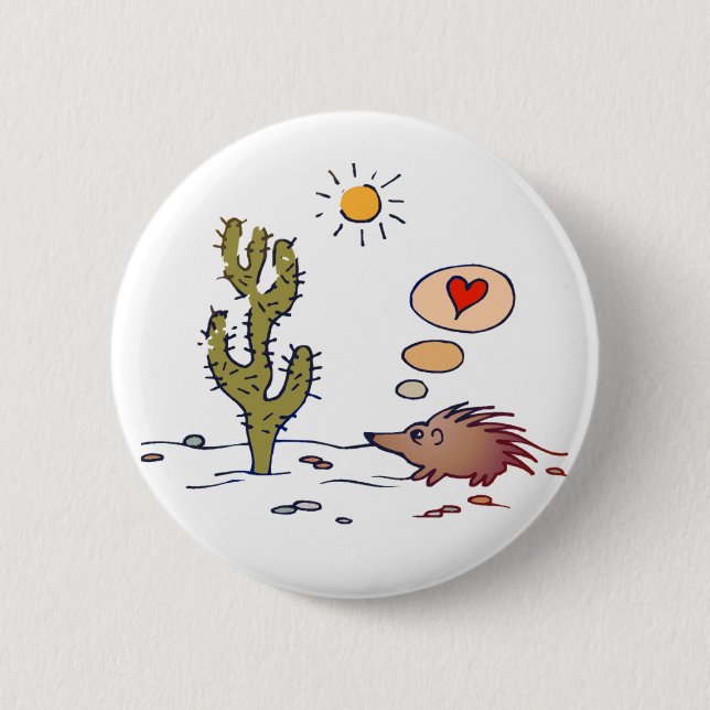 Porcupine Love Pinback Button (Front)