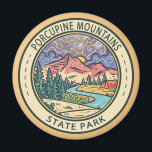Porcupine Mountains State Park Michigan Badge Magnet<br><div class="desc">Porcupine Mountains State Park illustration in a badge style circle.</div>