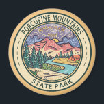 Porcupine Mountains State Park Michigan Badge Magnet<br><div class="desc">Porcupine Mountains State Park illustration in a badge style circle.</div>