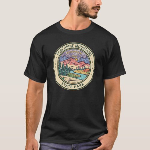 Porcupine Mountains State Park Michigan Badge T_Shirt