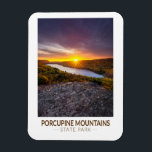 Porcupine Mountains State Park Michigan Watercolor Magnet<br><div class="desc">Porcupine Mountains State Park artwork. The park is a group of small mountains spanning the northwestern Upper Peninsula of Michigan in Ontonagon and Gogebic counties,  near the shore of Lake Superior.</div>