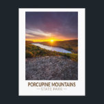 Porcupine Mountains State Park Michigan Watercolor Postcard<br><div class="desc">Porcupine Mountains State Park artwork. The park is a group of small mountains spanning the northwestern Upper Peninsula of Michigan in Ontonagon and Gogebic counties,  near the shore of Lake Superior.</div>