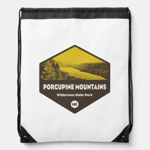 Porcupine Mountains Wilderness State Park Michigan Drawstring Bag