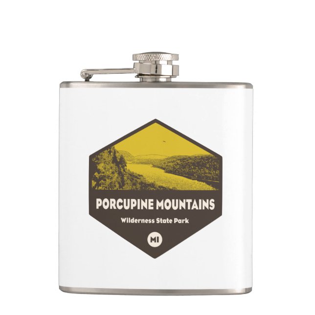 Porcupine Mountains Wilderness State Park Michigan Flask (Front)