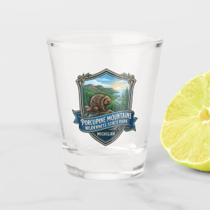 Porcupine Mountains Wilderness State Park Michigan Shot Glass