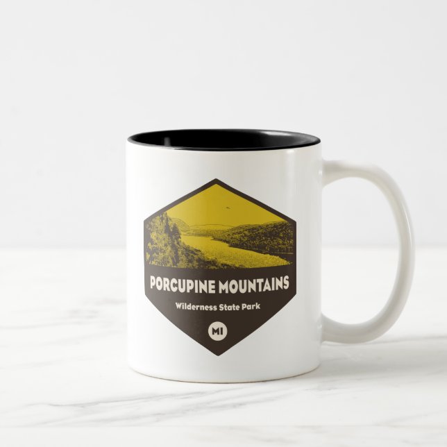 Porcupine Mountains Wilderness State Park Michigan Two-Tone Coffee Mug (Right)