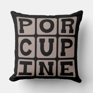 Porcupine, Sharp-Quilled Rodent Throw Pillow