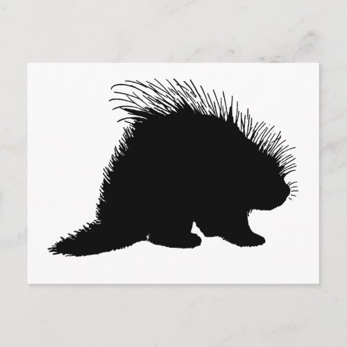 Porcupine silhouette postcard