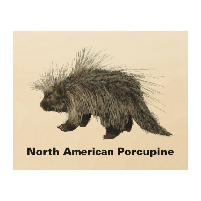 Porcupine Wood Wall Art (Front)