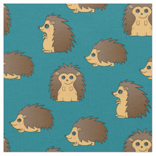 Porcupines Cute Hedgehogs Cartoons Fabric