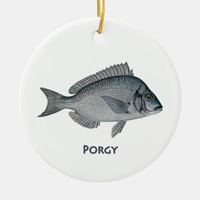 Porgy Ceramic Ornament (Front)