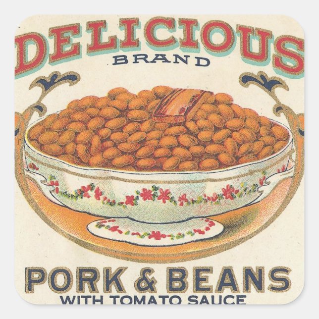 Pork and Beans Square Sticker (Front)