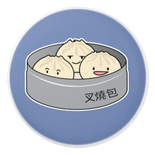 Pork Bun dim sum Chinese breakfast steamed bbq bun Ceramic Knob