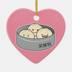 Pork Bun dim sum Chinese breakfast steamed bbq bun Ceramic Ornament