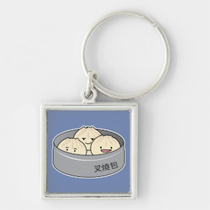 Pork Bun dim sum Chinese breakfast steamed bbq bun Keychain