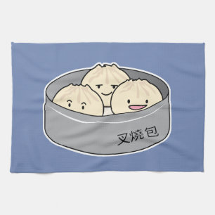 Pork Bun dim sum Chinese breakfast steamed bbq bun Kitchen Towel