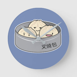 Pork Bun dim sum Chinese breakfast steamed bbq bun Round Clock
