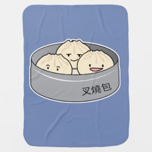 Pork Bun dim sum Chinese breakfast steamed bbq bun Stroller Blanket