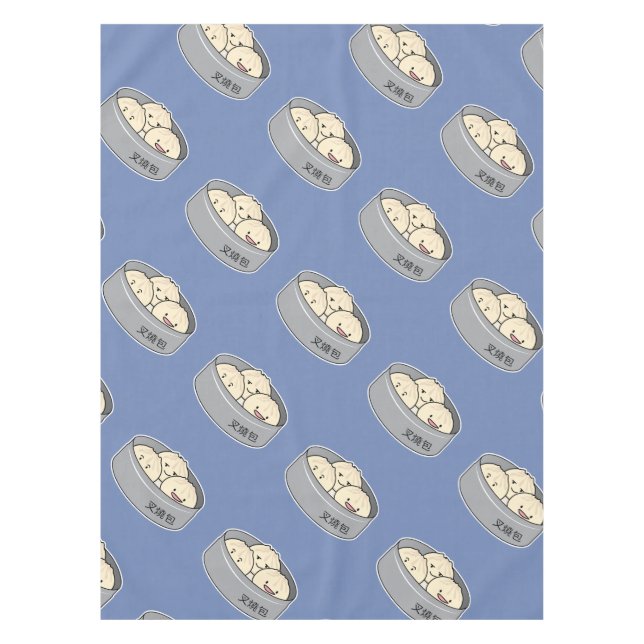 Pork Bun dim sum Chinese breakfast steamed bbq bun Tablecloth (Front)