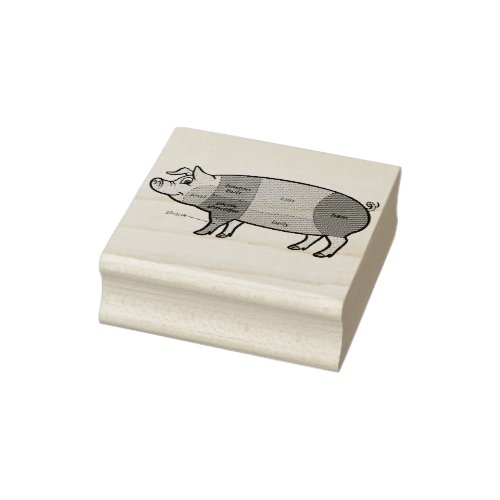Pork Butcher Chart 2 Rubber Stamp