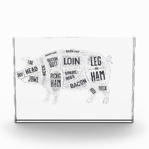 Pork Butcher Chart Acrylic Award