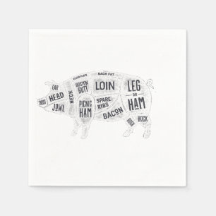 Pork Butcher Chart Napkins