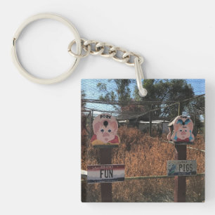 Pork Chop, Fun Pigs, Idaho Funny Signs Keychain