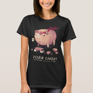 pork chop , pig shirt, cute pig, karate shirt, por T-Shirt