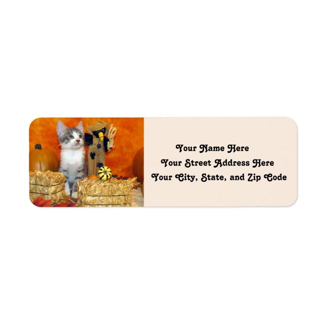Pork Chop's Fall Address Labels (Kitten / Cat) (Front)